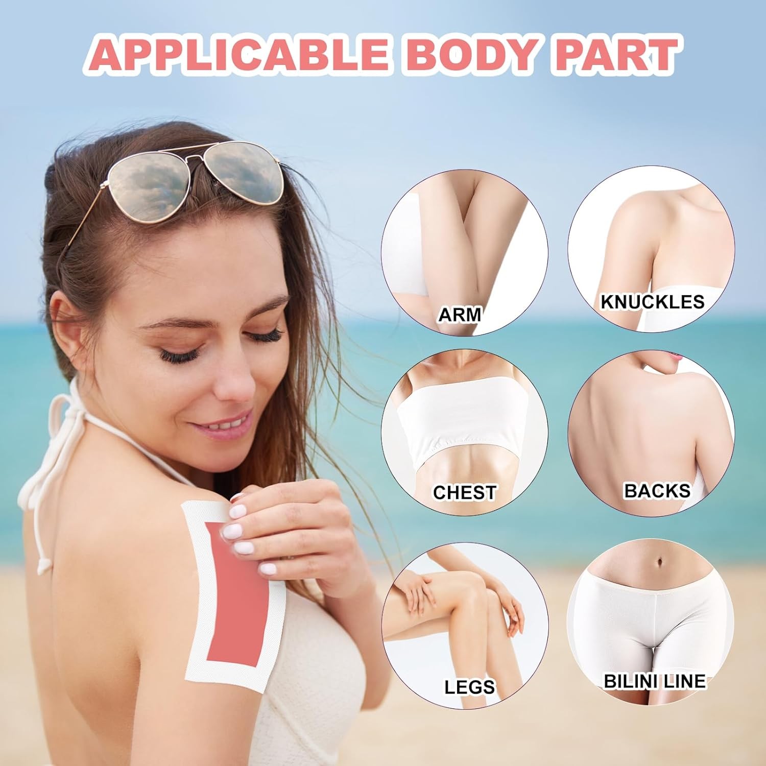 80 Pcs Wax Strips - Facial Hair Removal for Women, Waxing Strips Body Hair Remov