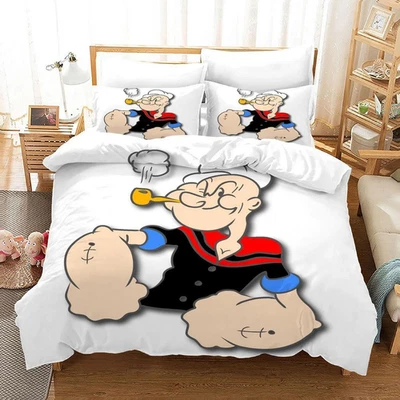 Popeye the Sailor Bettwäsche Set Anpassbar Bettbezug135x200 Kissenbezüge80x80 LH - Bild 1 von 2