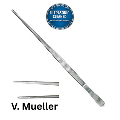 V Mueller SU2307 Dressing Forceps, Serrated, Straight, 10''