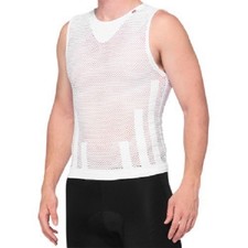 100% Zephyr Tank Top Undershirt Base Layer for BMX MTB - White - Men's Size S/M