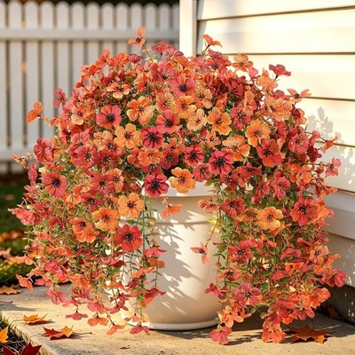 Set of 2 Realistic Faux Mums - Easy Decor for Indoor/Outdoor Fall Arrangements