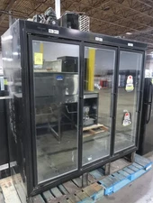 HUSSMAN HGL-3-BS GLASS 3 DOOR FREEZER  SELF CONTAINED REACH-IN MERCHANDISER