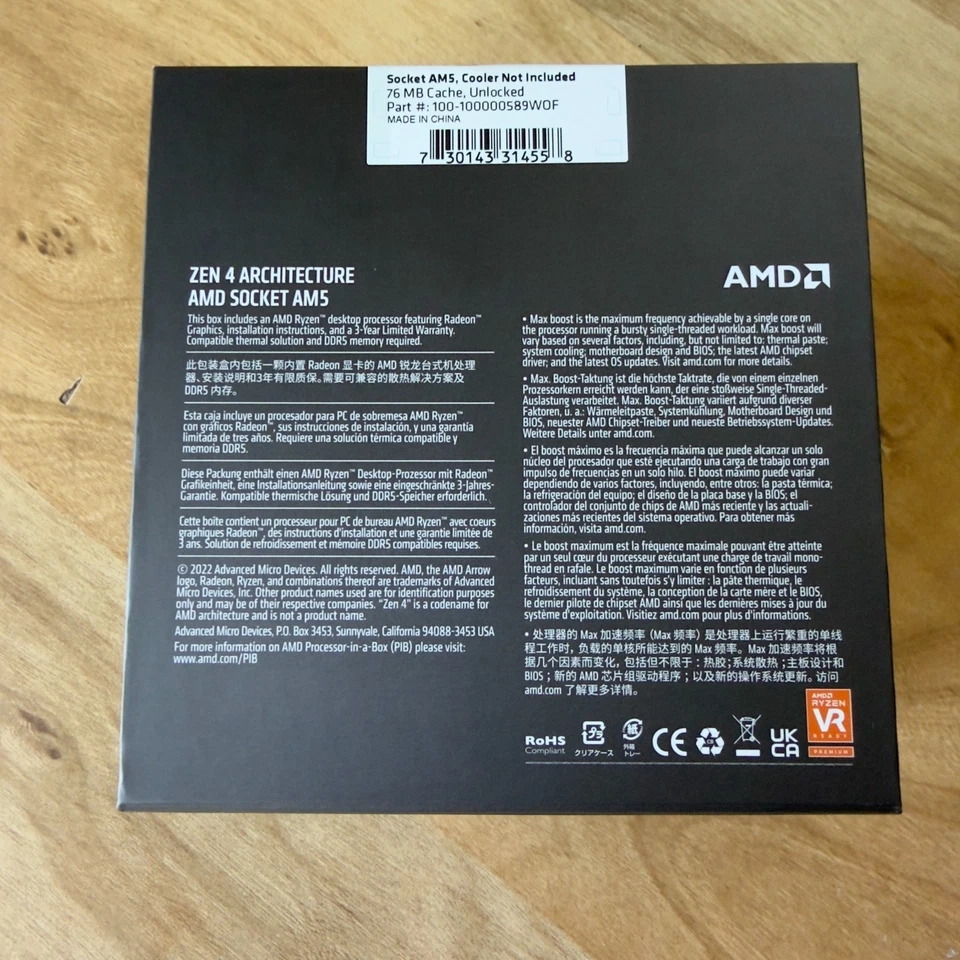 AMD Ryzen 9 7900x Processor 5.6GHz 12 Cores LGA 1718/Socket AM5 CPU - Brand New - Image 4 of 4