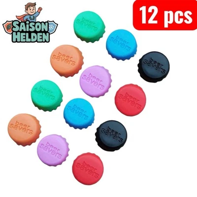 12er SET Silikon-Kronkorken, Beer-saver, Bier Kapsel, Flaschenverschluss, Deckel - Bild 1 von 4