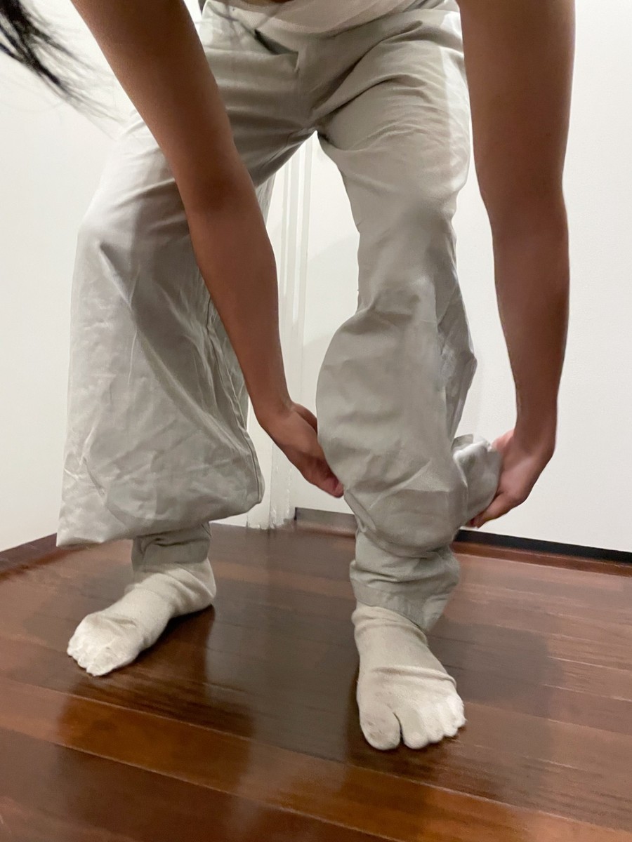 Japanese Cotton Tobi Grey Workwear Pants View 5