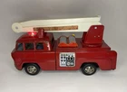 Bandai Tin Fire Truck Snorkel Pumper Made in Japan - Missing Parts