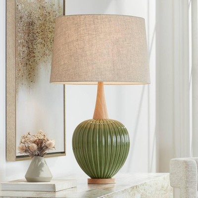 360 Lighting Sevilla 29'' Tall Mid Century Modern End Table Lamp Green Ceramic Si