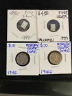 Silver grab: 2, 90% silver Mercury dimes & (2X, 1-gram silver bars).