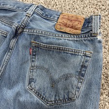 VTG Levis 501 Jeans Mens 30x32 Blue Denim Button Fly Distressed USA Y2K Stained
