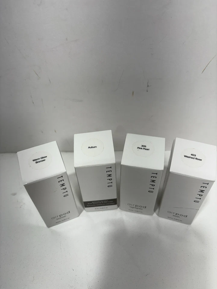 Temptu Air Pod Lote de 4 Set Iluminador Bronceador Rubor Color de Cabello Aerógrafo NUEVO Foto 2 de 4