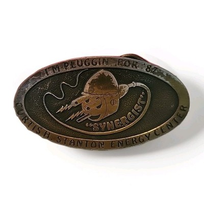 Vintage Stanton Energy‎ Center Synergist  Award Buckle \'87 Vintage Metal Belt Buckle, Brass, Synergist, Curtis H  main image 3