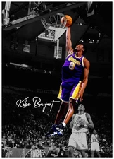 Kobe Bryant LAKERS 8 Poster - NBA Dunk Black Mamba Wall Art Print