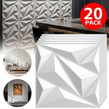 20Pcs 3D Wall Panels 30*30cm PVC Diamond Textured Wall Panels for Interior Decor