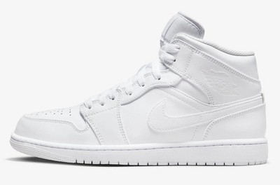 Air Jordan 1 mid  Weiß Herren Sneaker 554724-136  Gr 44,5 - 46