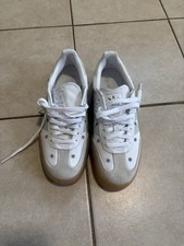 Adidas Sambae W Women  s Size 9 White Gum Sole Floral Accent Sneakers JS3954