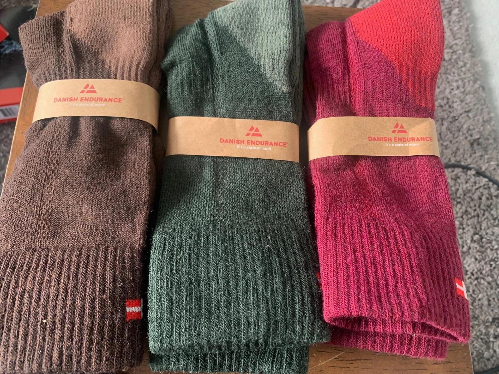 DANISH ENDURANCE Merino Wool Crew Hiking Socks with Anti Blister 3 Pack UK 9-12