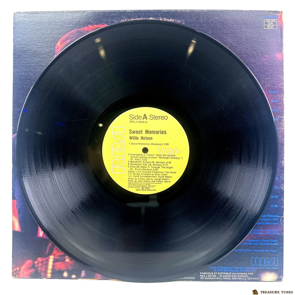 Willie Nelson – Sweet Memories Vinyl (LP, Compilation) AHL1-3243 - Image 4 of 4