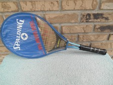SPALDING 52-276 SKILL BUILDERS 3 BLUE ALUMINUM TENNIS RACKET WITH ZIP COVER.
