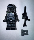 LEGO Star Wars Black Armored Minifigure w/ Blaster Rifle & Gray Accessory