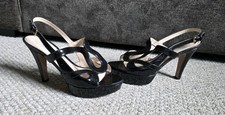 Prada Black Slingback Stiletto Patent Leather Pump Size 38.5 US 8.5