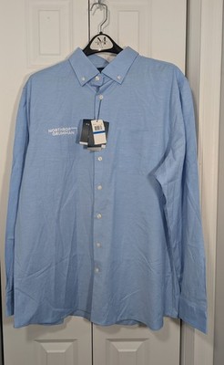 Perry Ellis NWT Men's Size XL Button Up Shirt Blue Northrop Grumman