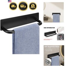 Self Adhesive Towel Holder Stainless Steel 9 Inch Black Bathroom Kitchen