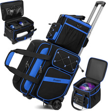 3 Ball Bowling Bag with Wheels, 2 Ball Bowling Bags Double Roller with 1 Ball Ad