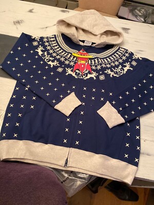 BAPE X BILLIONAIRE BOYS CLUB-S 7 Navy Snow Print hooded Sweatshirt XXL- LAST ONE