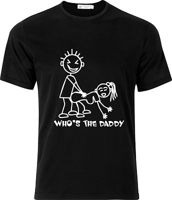 WER IST DER PAPA T-SHIRT ERWACHSENE STRICHMÄNNCHEN SEXUELL LUSTIG WEIHNACHTSGESCHENK PARTY