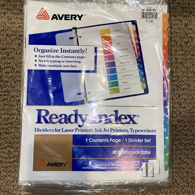 Divisori Per Raccoglitori Avery Ready Index - 3 Set Da 10 Linguette, Con Sommario Stampabile - Foto 6