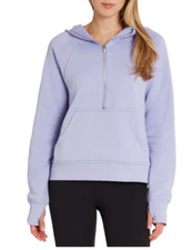 NWT Danskin Women's Mixed Rib Cozy Half Zip Hoodie Purple Size L 60 11HL026