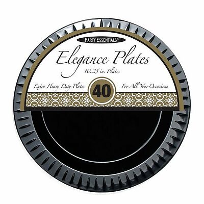 Essentials Collection Plate 1 Party Essentials 10.25in. Elegance Dinner Plates-Black 40 Ct. | eBay