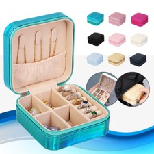 Portable Storage Case Jewelry Box Organizer Travel Leather Jewellery Ornament