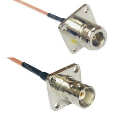 RG316 N FLANGE FEMALE to BNC Flange Female RF Cable Rapid-SHIP LOT