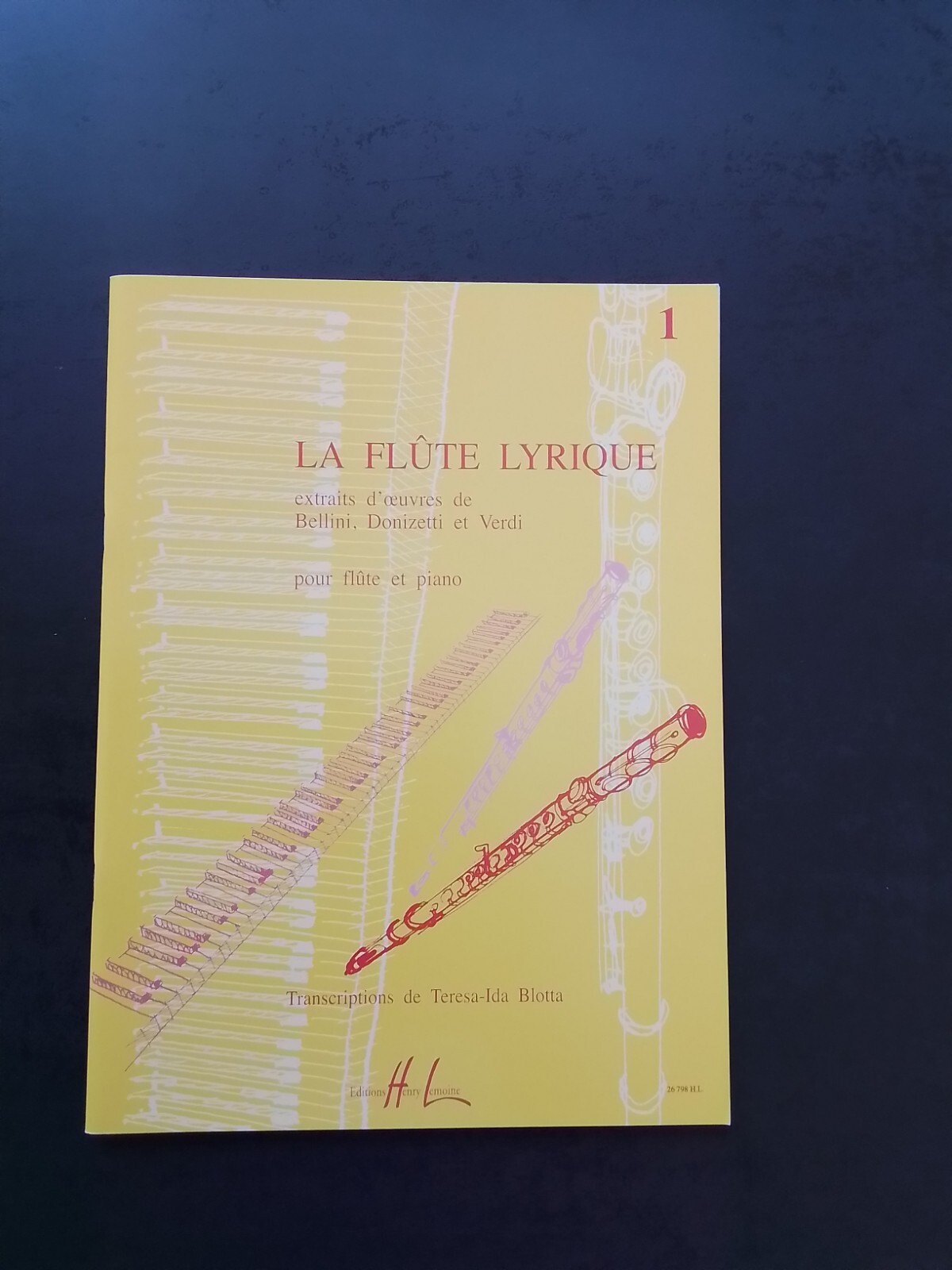 Partition Flûte Lyrique Bellini Donizetti Verdi avec recueil piano