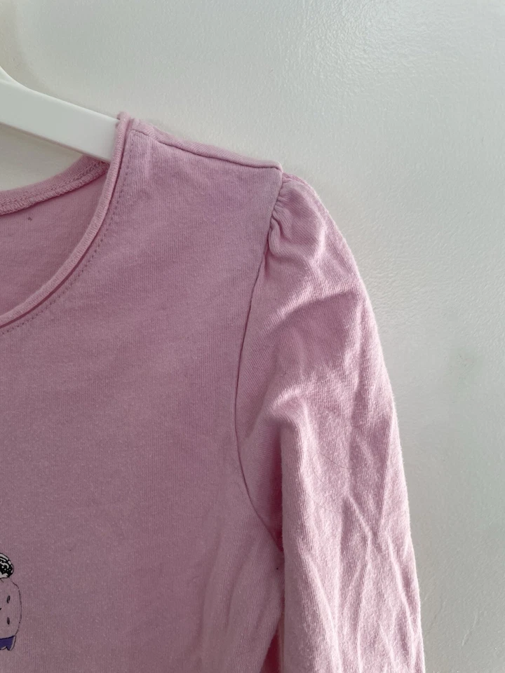 TCP Kids Girls Colorful Sequin Glitter Cupcakes Cotton Long Sleeve Shirt Pink S - Image 3 of 4