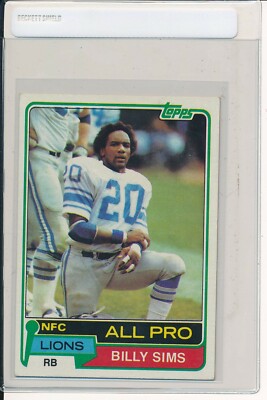 BILLY SIMS 1981 TOPPS NFL FOOTBALL ROOKIE CARD RC #100 DETROIT LIONS | eBay