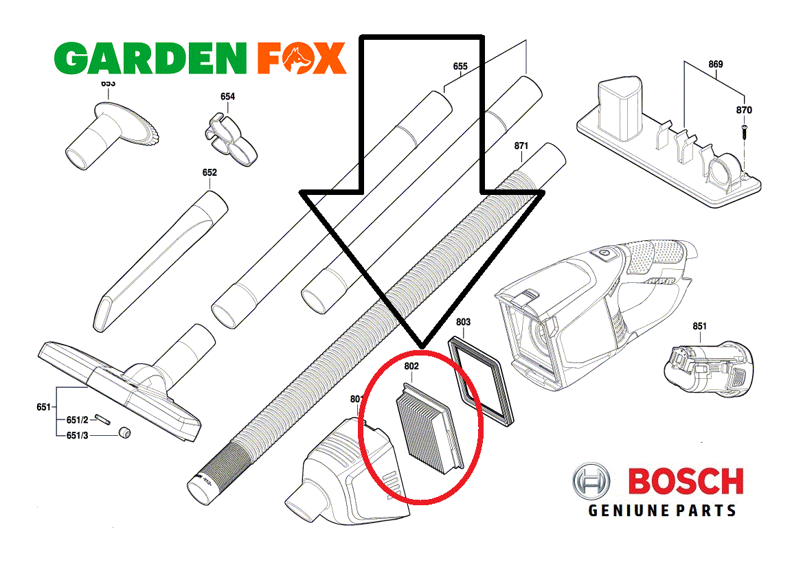 Genuine Bosch EasyVAC12 GAS10.8V VAC120BN Vacuum FILTER