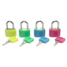 4pc Padlock ABS Covered Solid Brass Steel Shackle Outdoor Security Keys 20mm Lug