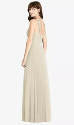 Dessy Collection Twist Halter Chiffon Maxi Dress...TH033...Champagne...Size  10 | eBay
