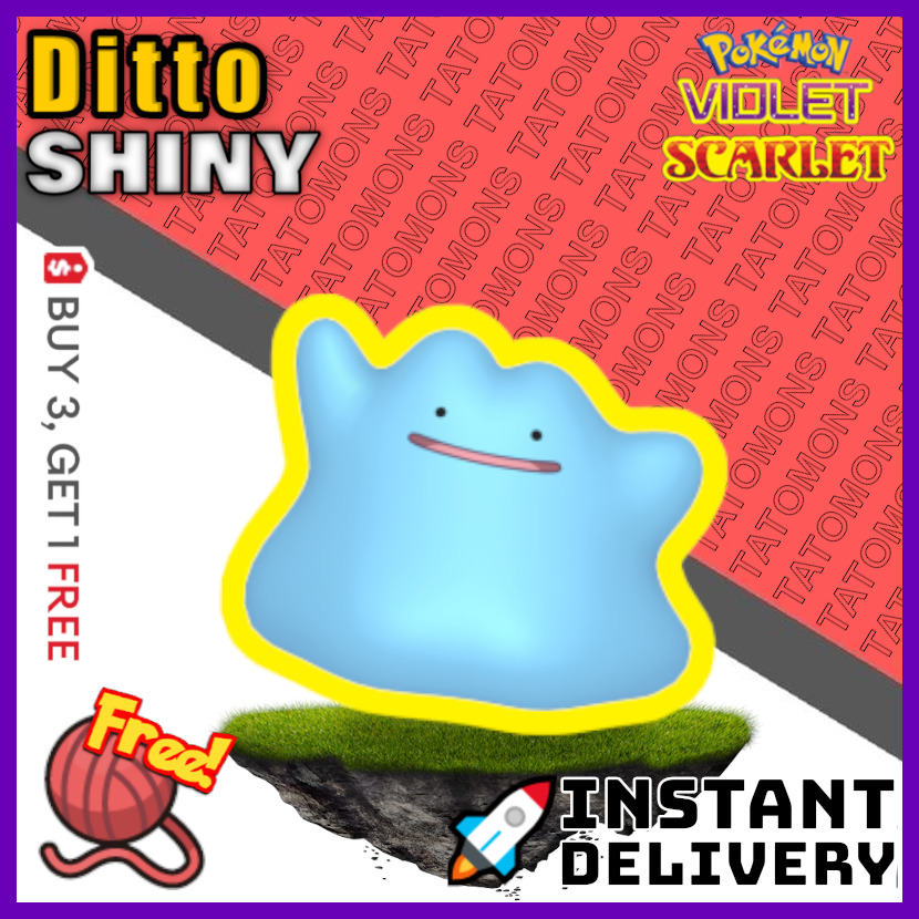 ✨Shiny Japanese 6IV Ditto Masuda ✨Pokemon Scarlet and Violet Escarlata  Purpura