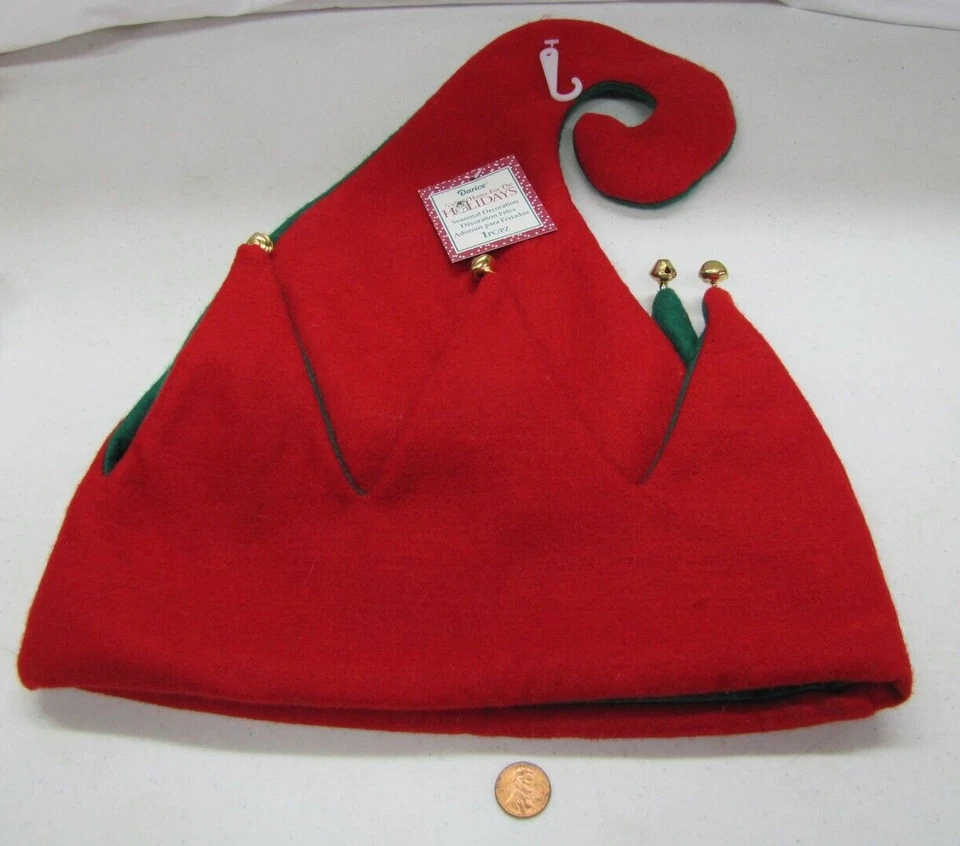 Новый! Darice взрослых эльф Санта-Клаус шляпа джингл колокольчики 16 «X 12» рождественский костюм - Изображение 2 из 3