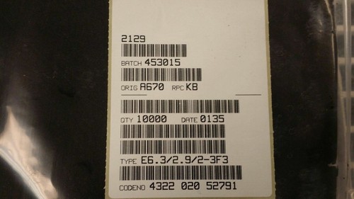 (100 PCS) 432202052791 FERROXCUBE, E-Core E6.3/2.9/2-3F3 (6.3mm x 2mm x 2.9mm) - Picture 3 of 3