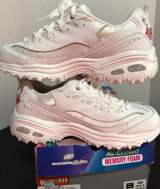 skechers d lites bright blossoms wide