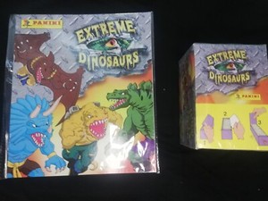 Extreme dinosaurs panini sticker box and album 