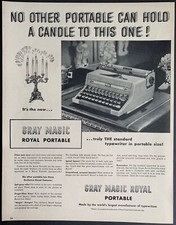 Vintage 1945 Gray Magic Royal Portable Typewriter Print Ad thumbnail