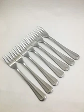 7 Leonard Old Rockport Stainless Steel Flatware Cocktail/Seafood Forks Flatware