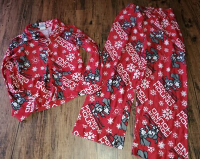 Old Navy Pajamas Red Powder Hound Ski Dog Size