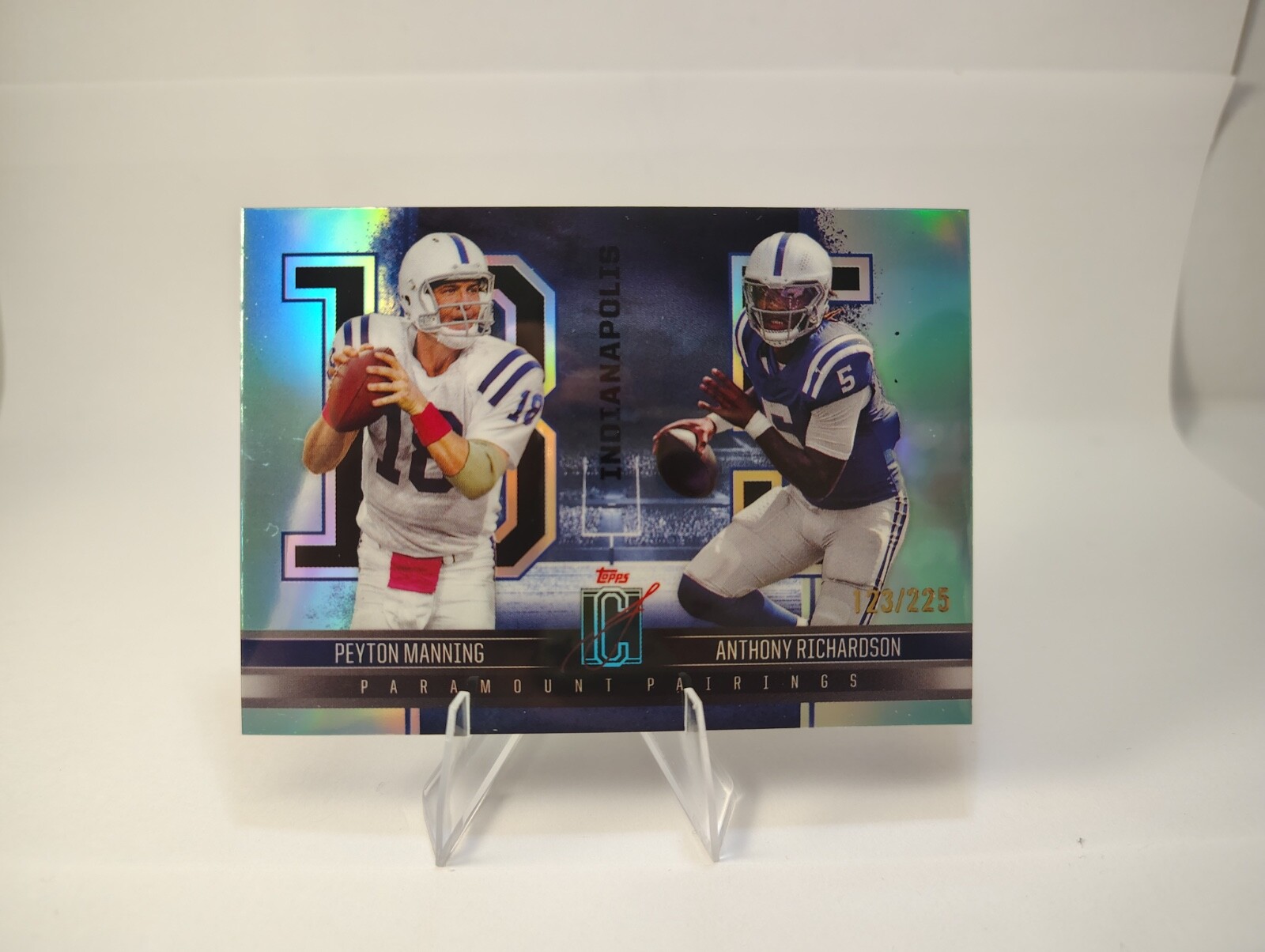 2025 Topps Signature Class Paramount Pair Peyton Manning Teal 123/225