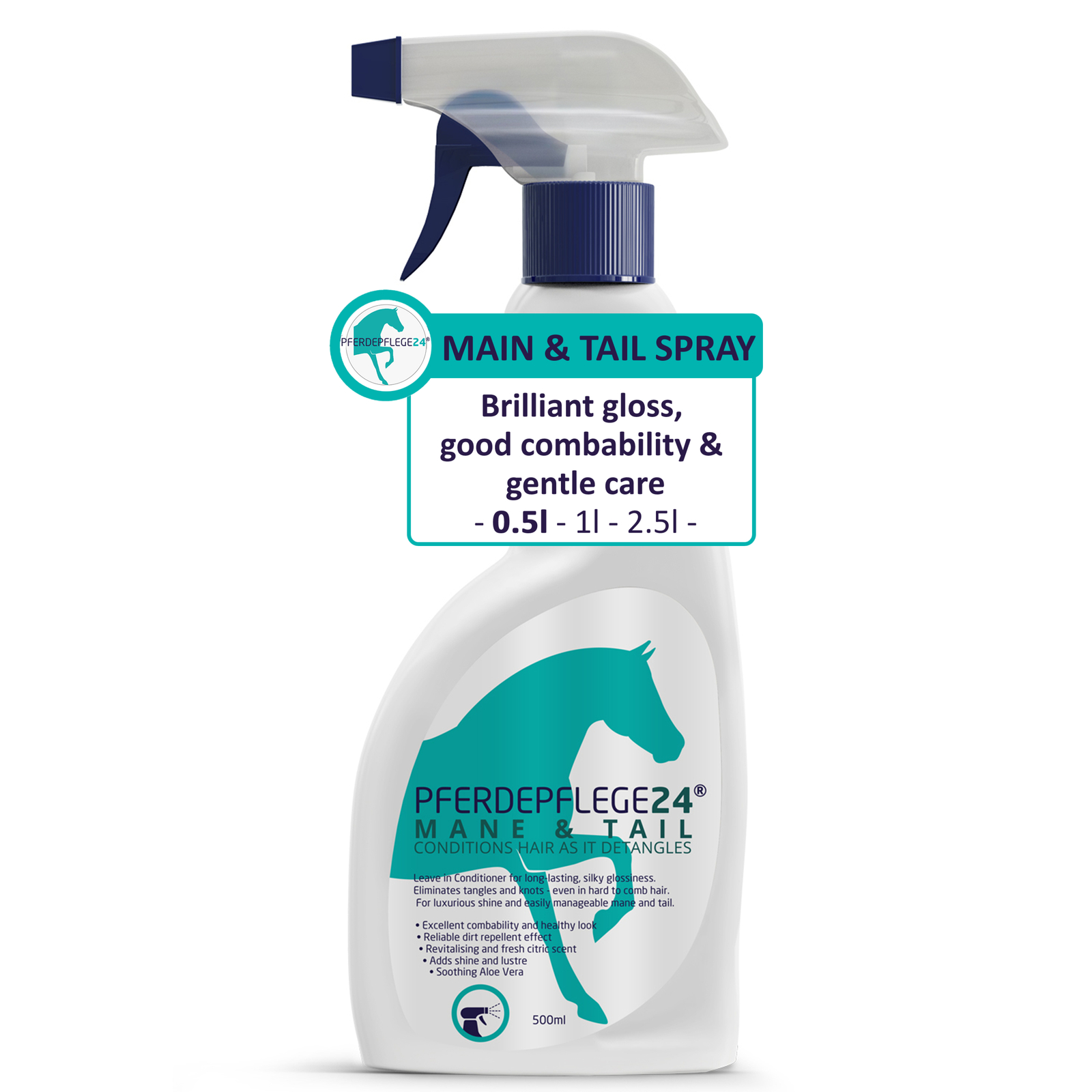 Mane and Tail Detangler Spray for Horses Shiny, Smooth and tangle